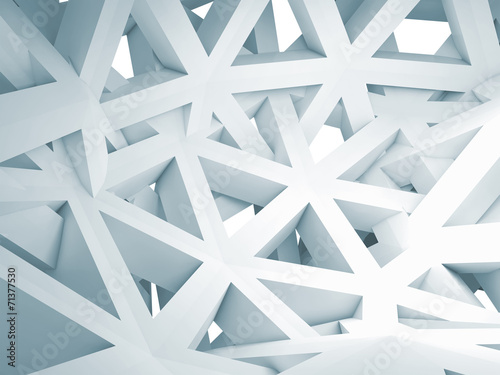 Abstract 3d background with chaotic white construction