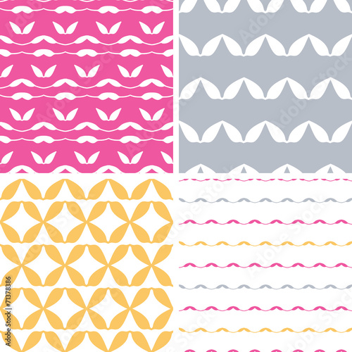 Four bstract leaf shapes geometric patterns backgrounds