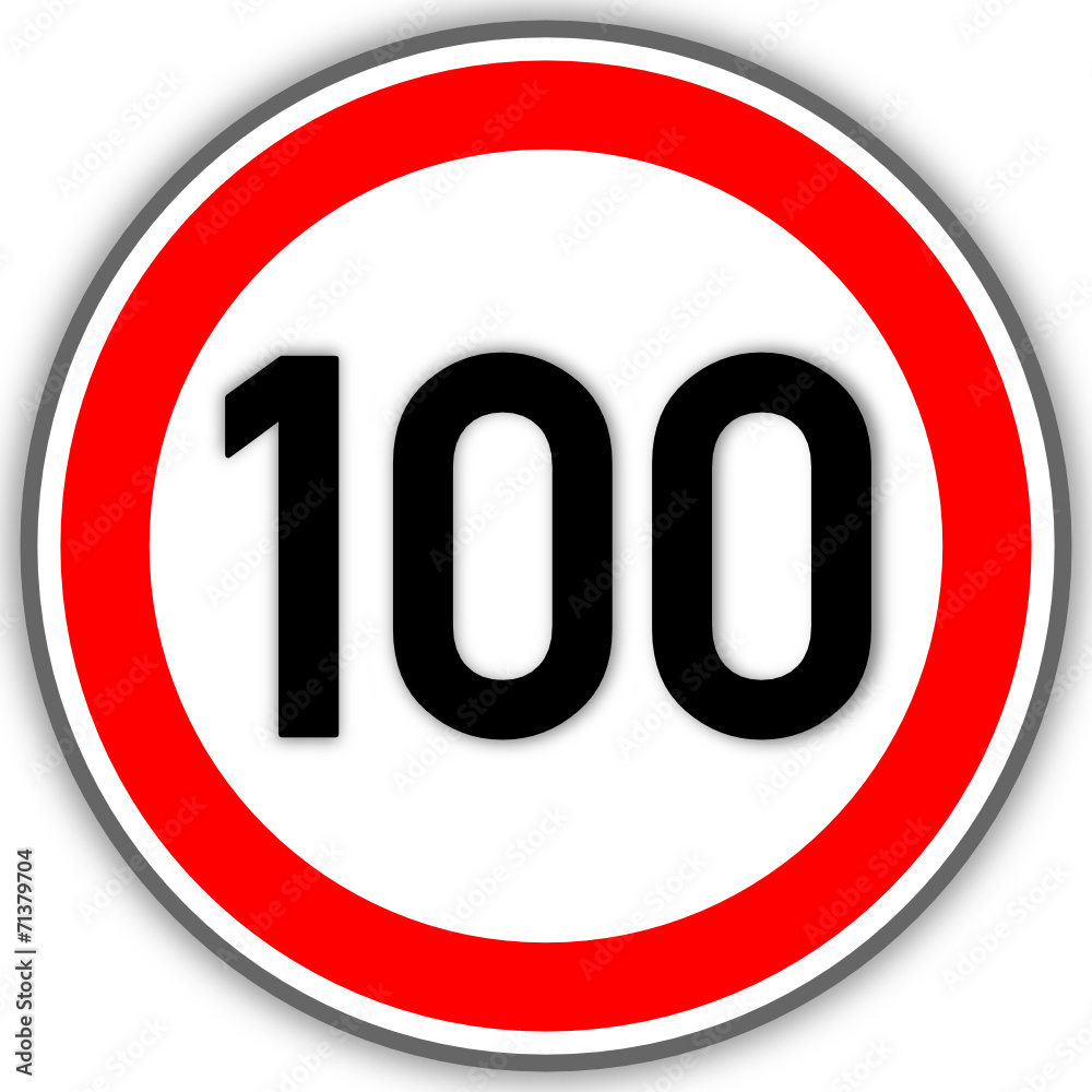 Tempolimit Verkehrszeichen 100 #141010-svg07 Tempolimit Verkehrszeichen 100 #141010-svg07