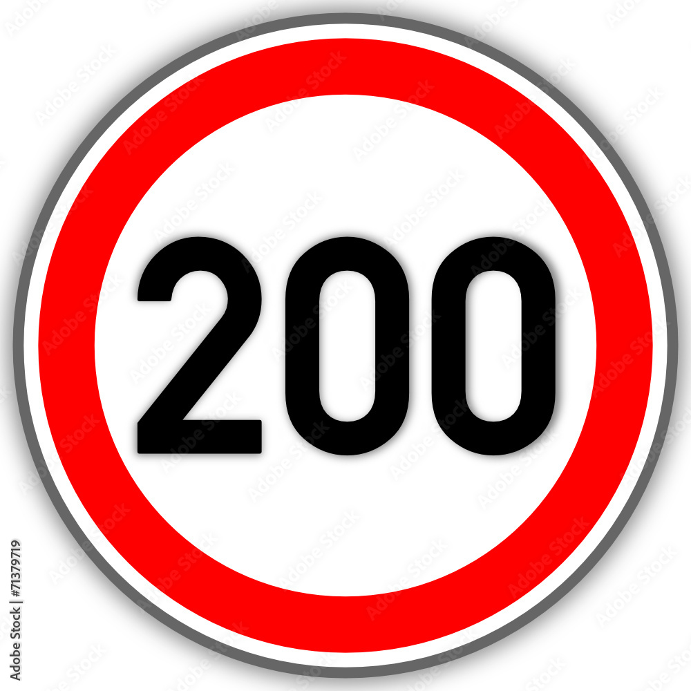 Tempolimit Verkehrszeichen 200 #141010-svg11 Tempolimit Verkehrszeichen 200 #141010-svg11