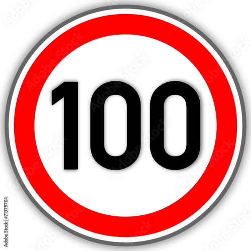 Tempolimit Verkehrszeichen 100 #141010-svg07