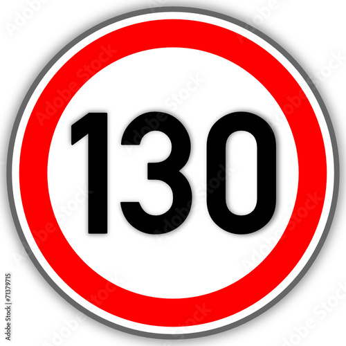 Tempolimit Verkehrszeichen 130 #141010-svg10
