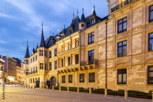 Grand Ducal Palace in the dusk, Luxembourg city photo