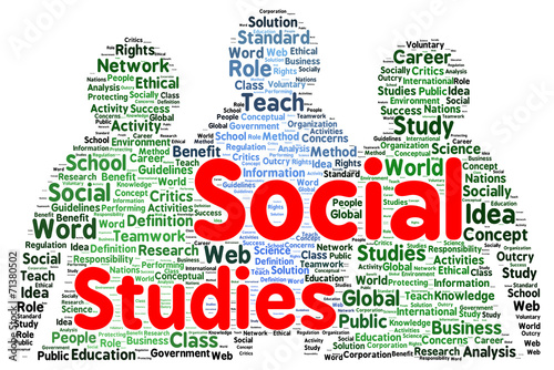 Social studies word cloud shape