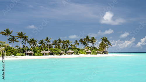 view of the coast of irufushi island, maldives