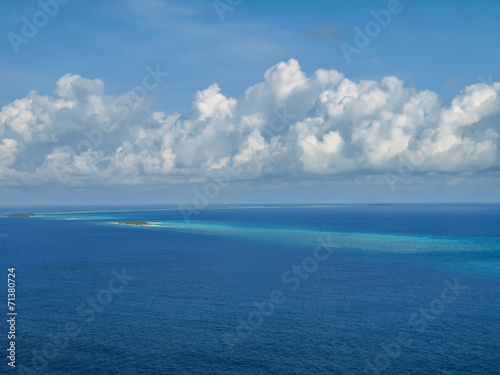 aerial view of island in maldives