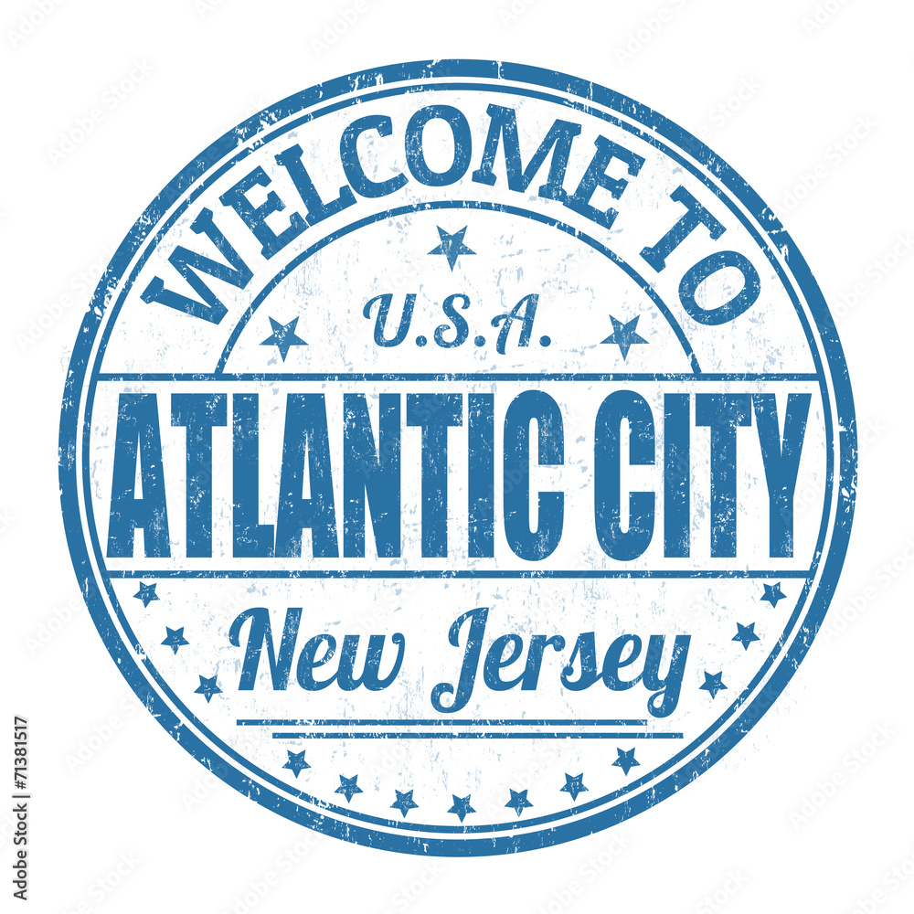 Welcome to Atlantic City stamp