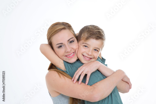 brother hugs his sister with love