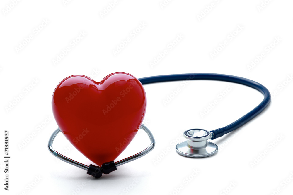 Heart With Plaster, Isolated On White Background Heart With Plaster, Isolated On White Background