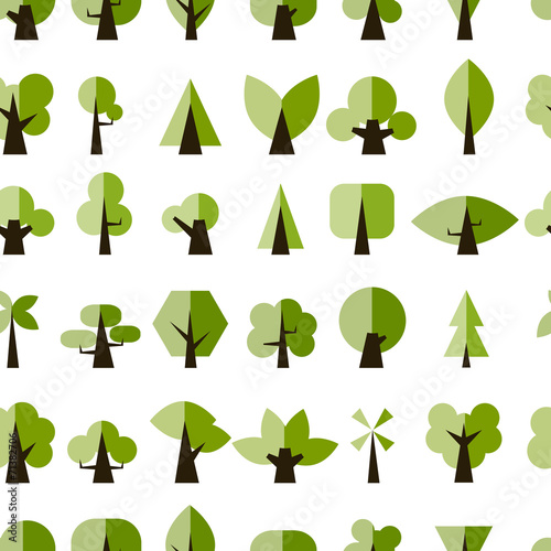 Green trees, seamless pattern for your design