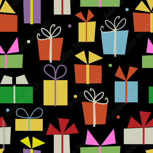 Seamless pattern design with gift boxes