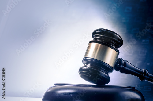 Photo Legal law concept image gavel  screen display