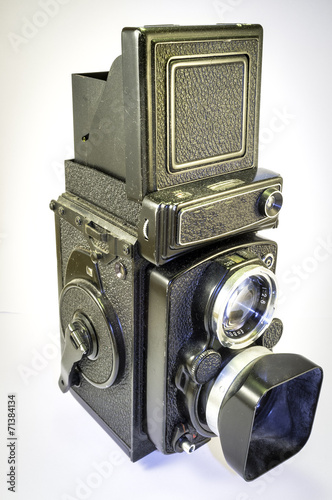 Vintage medium format analogic camera. Color image photo
