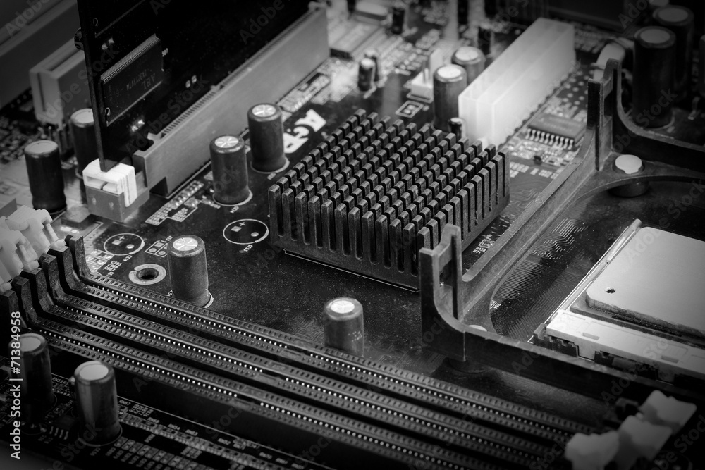 Modern electronic board. Motherboard close-up Modern electronic board. Motherboard close-up