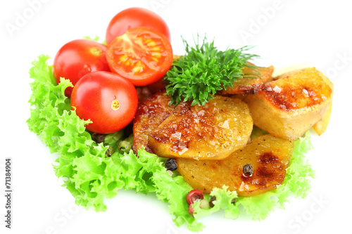 Homemade fried potato isolated on white