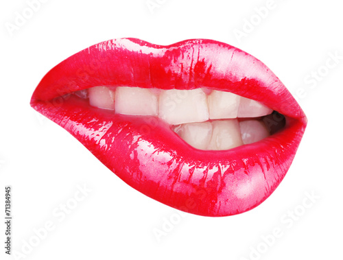 Female lips isolated on white