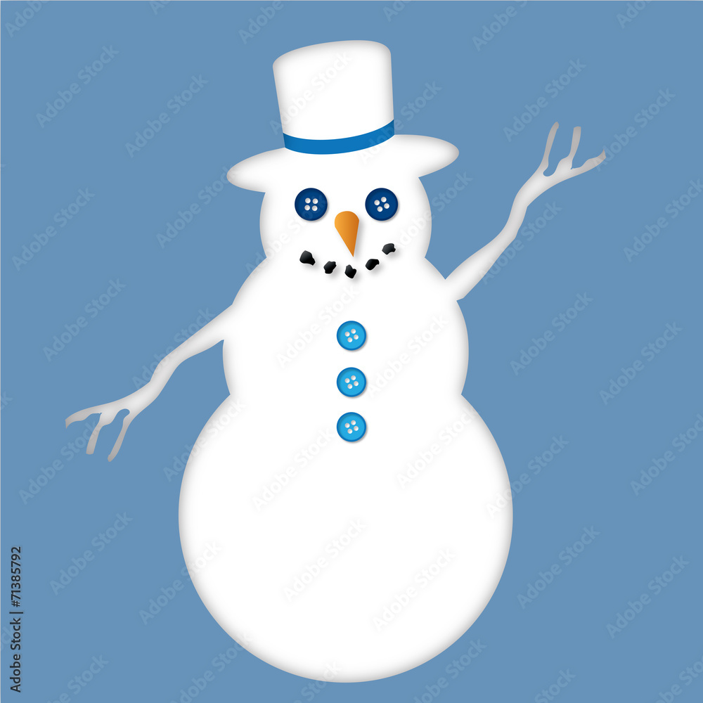 Snowman cutout blue