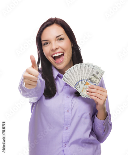 Mixed Race Woman Holding th...