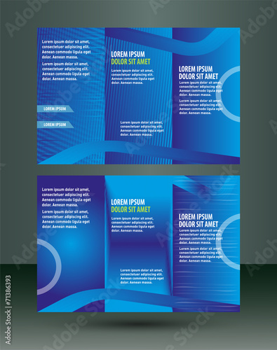 Professional three fold business flyer template, corporate