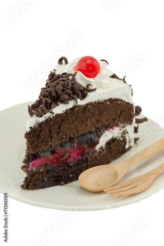 blackforest cake on white background