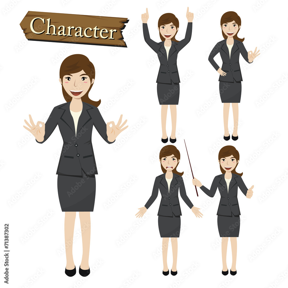 Businesswoman character set vector  illustration