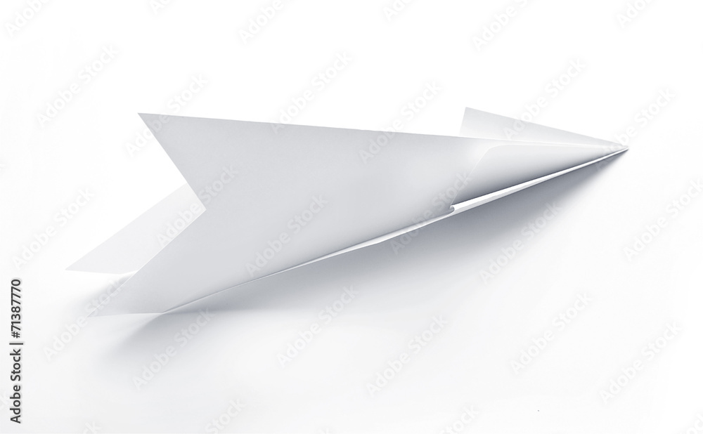 Aircraft rocket paper hand made on white background Aircraft rocket paper hand made on white background