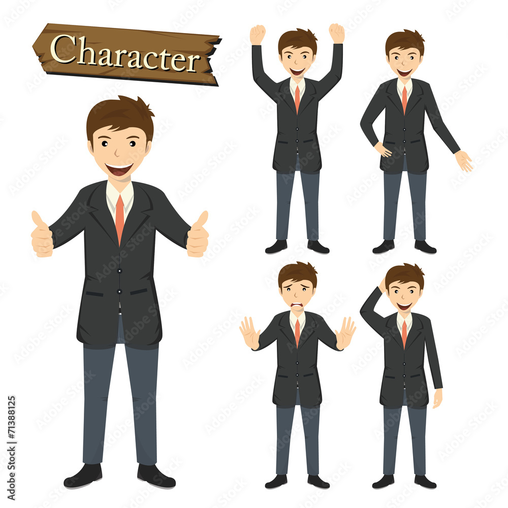 Businessman character set vector illustration Businessman character set vector illustration