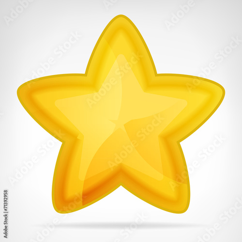 golden rounded star web element isolated