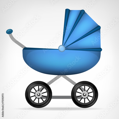 boys blue stroller object isolated vector