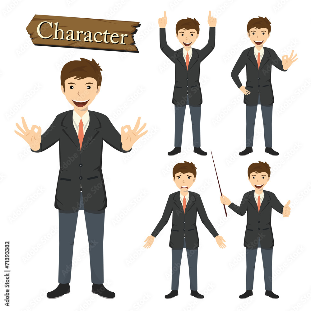 Businessman character set vector illustration Businessman character set vector illustration