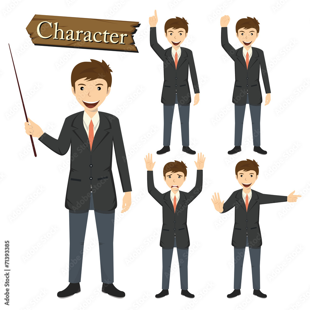 Businessman character set vector illustration Businessman character set vector illustration