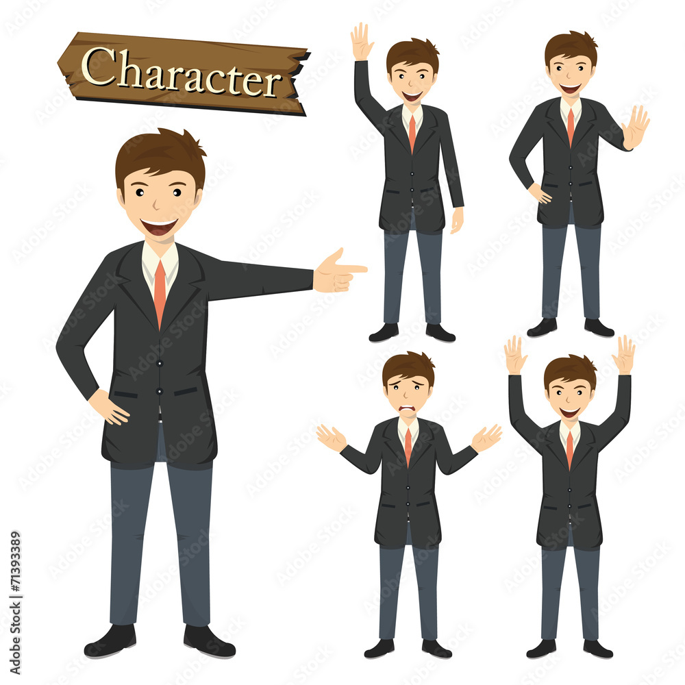 Businessman character set vector illustration Businessman character set vector illustration