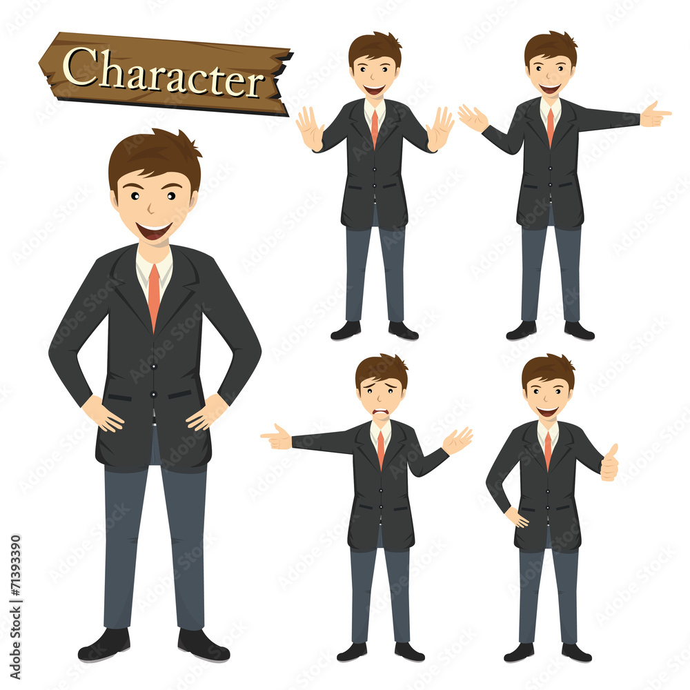 Businessman character set vector illustration Businessman character set vector illustration