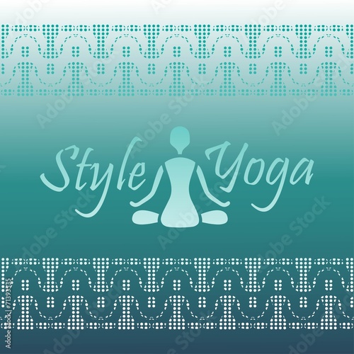 yoga style logo silhouette figure with Lotus design