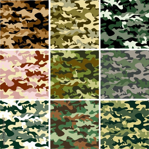 9 Set of camouflage pattern
