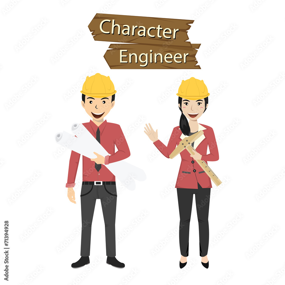 Engineer character set vector illustration Engineer character set vector illustration