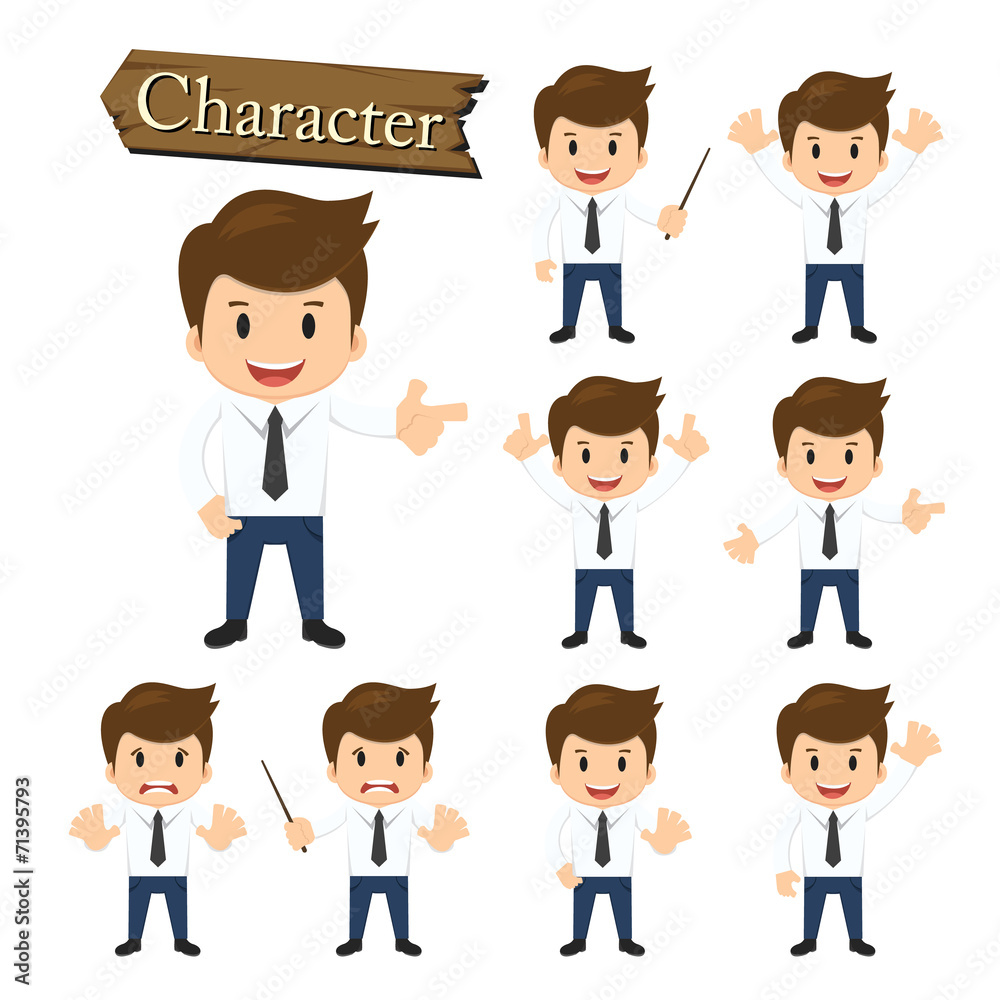 Businessman character set vector illustration Businessman character set vector illustration