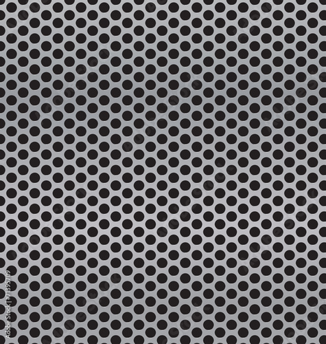 aluminum Technology background with black circle perforated carb