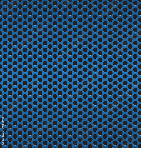 blue Technology background with black circle perforated carbon s