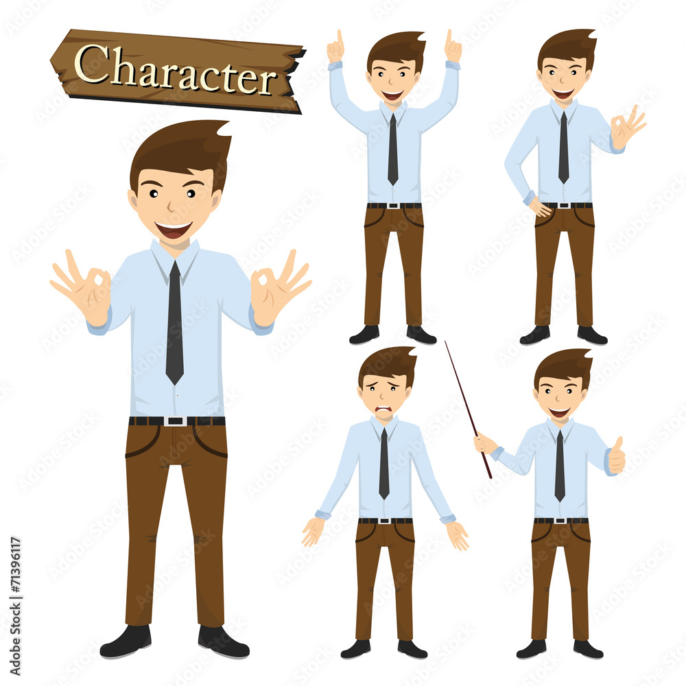 Businessman character set vector illustration Businessman character set vector illustration