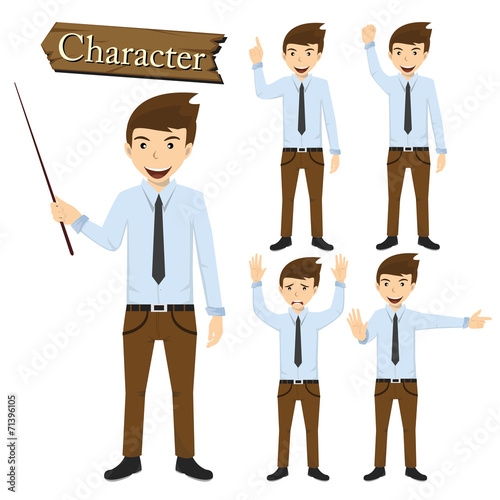 Businessman character set vector illustration