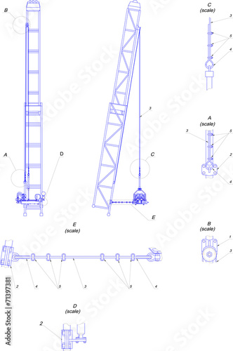 Engineering drawing. Telescopic tower