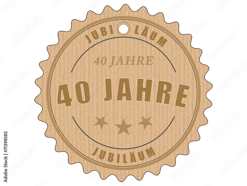 Fototapeta premium je40 JubiläumsEtikett 40 - vintagedesign - 40 Jahre - g1940