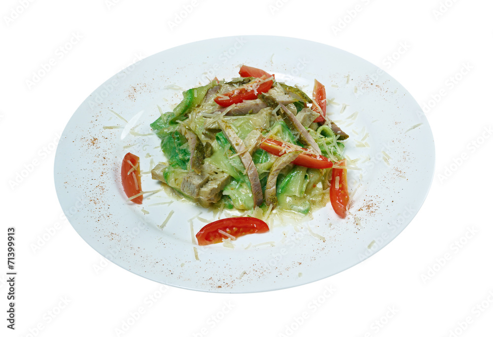 fettuccine with zucchini and beef fettuccine with zucchini and beef