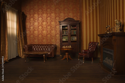 Classical library room