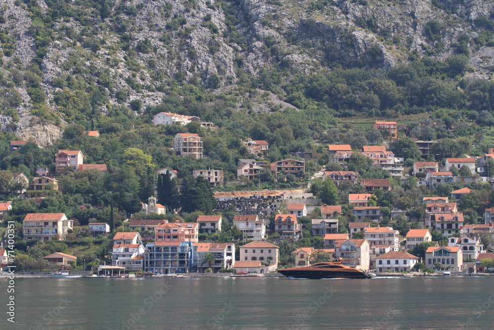 View of the residential area of Kotor from the opposite shore