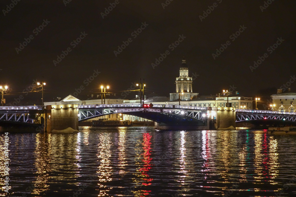 The Palace Bridge in St Petersburg Russia