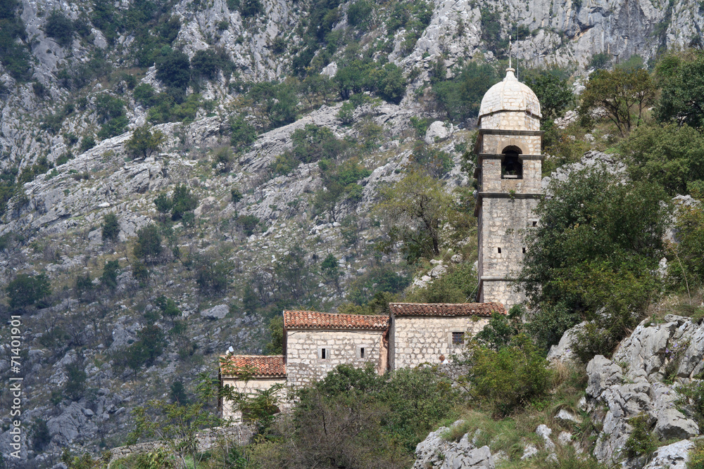 Old medieval church on the mountain fortress Montenegro.