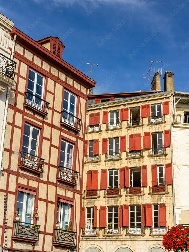 Traditional houses in Bayonne old town - France, Aquitaine