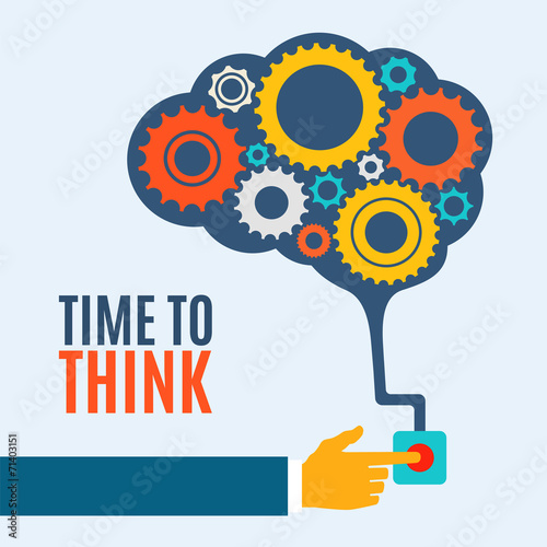 Time to think, creative brain idea concept, background